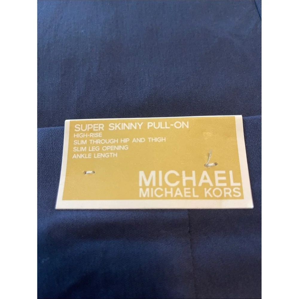 Michael Kors Navy Super Skinny Pull On Ankle‎ Pants M NWT